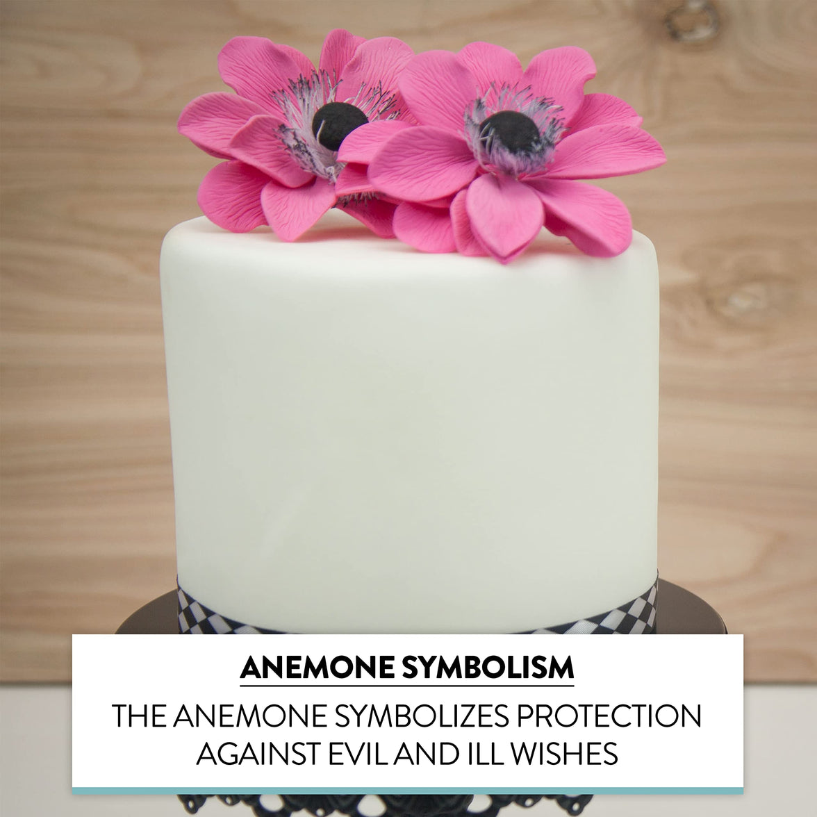 Global Sugar Art Sugar Pink and Black Anemone by Chef Alan Tetreault, 3 Count