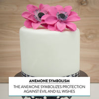 Global Sugar Art Sugar Pink and Black Anemone by Chef Alan Tetreault, 3 Count