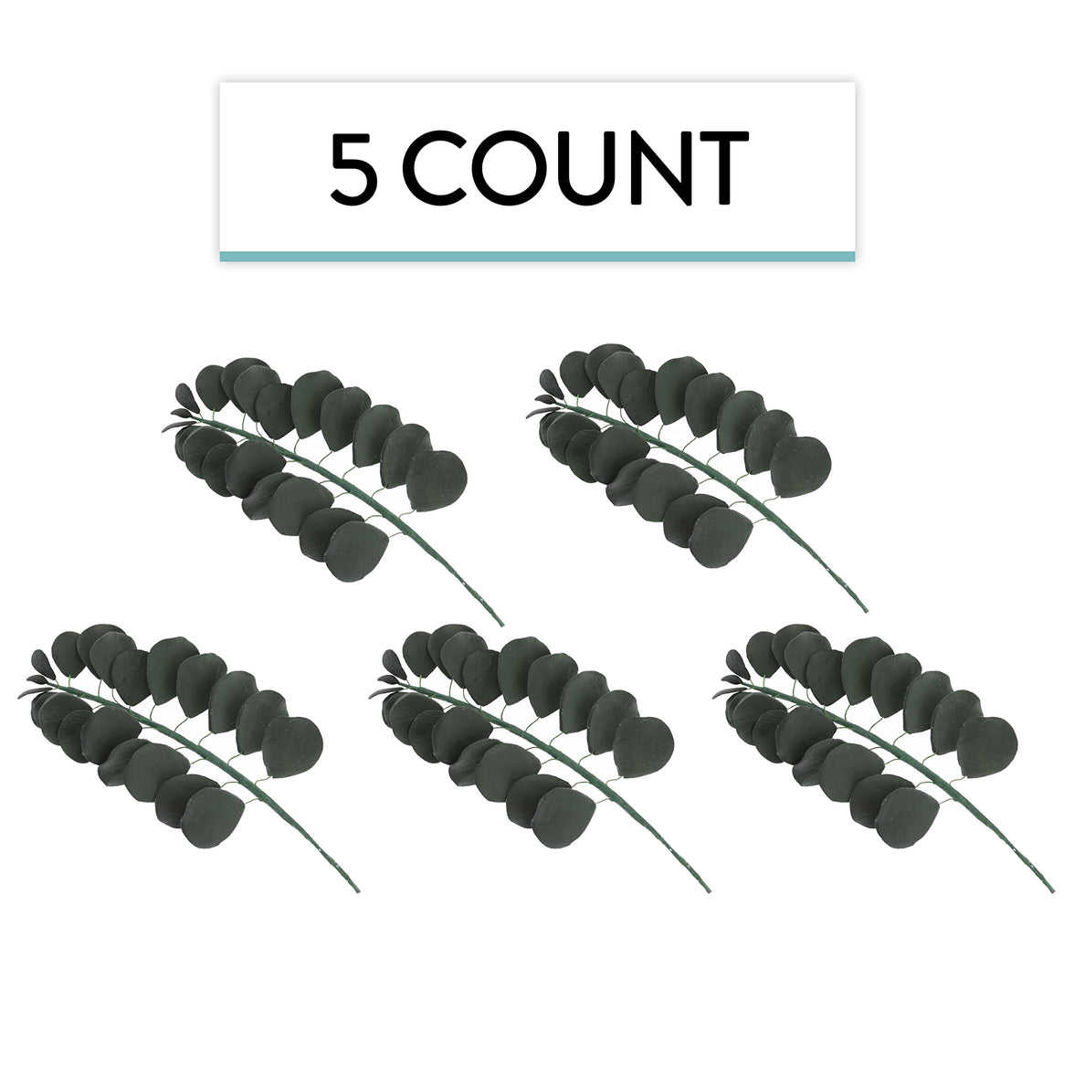 Eucalyptus Sugar Flowers for Cake Decorating, by Global Sugar Art, 5 Count, Green