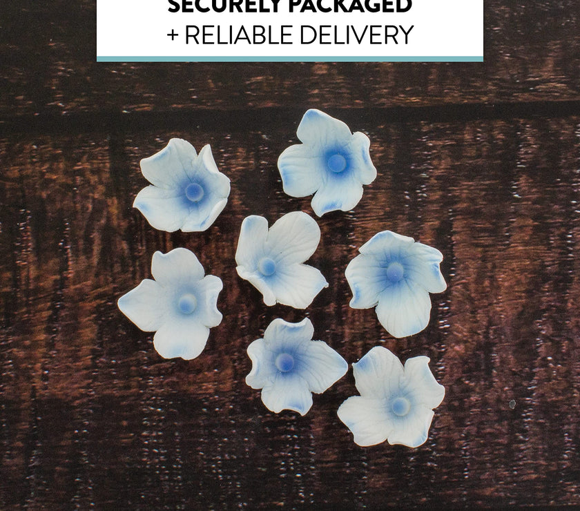 Hydrangea Sugar Flower Cake Decorations by Global Sugar Art, Blue