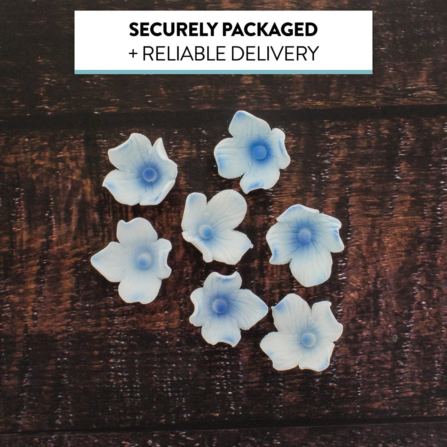 Blue Hydrangea Flowers, Unwired, 1-inch, 36 Count