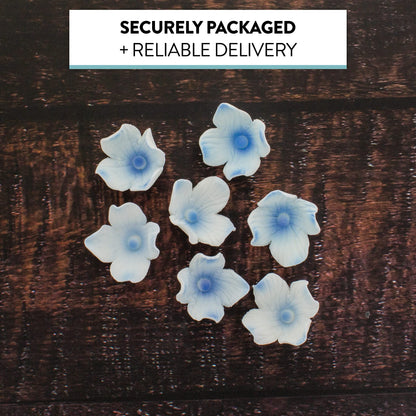Blue Hydrangea Flowers, Unwired, 1-inch, 36 Count