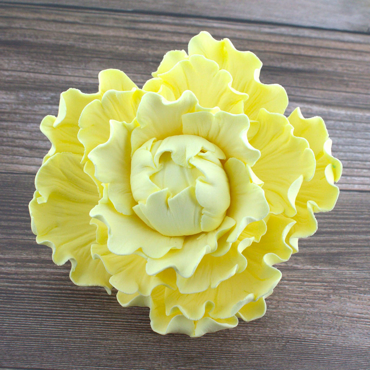 Premium Peony Sugar Flower by Global Sugar Art, Yellow