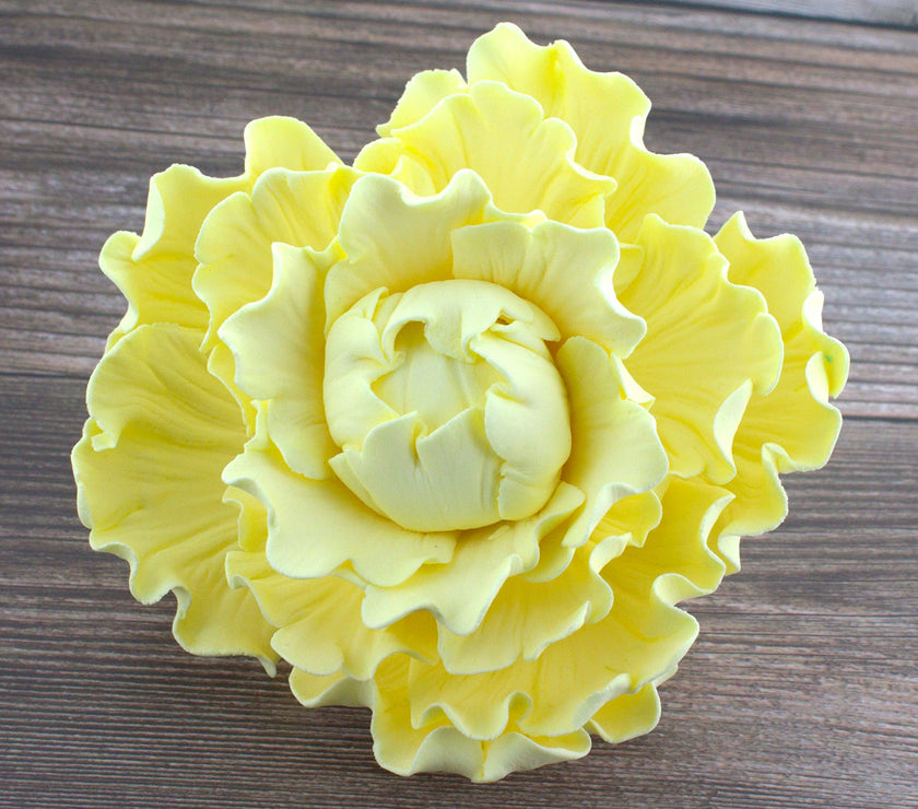 Premium Peony Sugar Flower by Global Sugar Art, Yellow