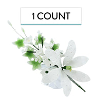 Sugar Lilies, Lily Flower Sprays, Cake Toppers by Global Sugar Art, White Speckled Easter Lily Spray