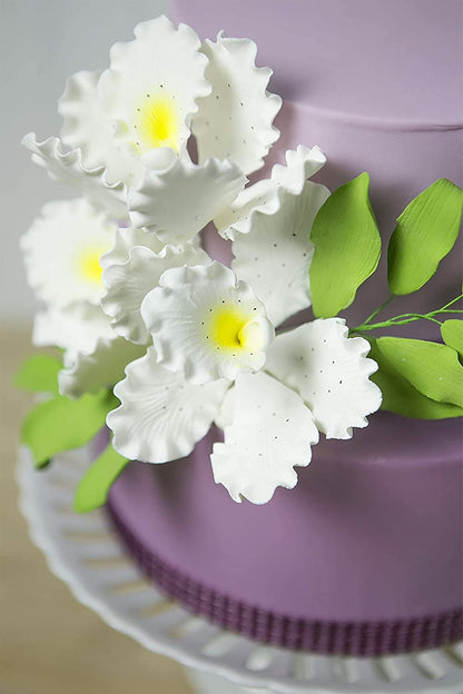 White Speckled Cattleya Orchids, 3 Count