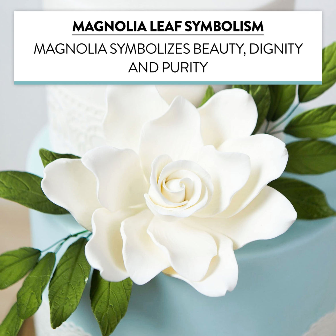 Magnolia Leaf Spray Cake Decoration by Chef Alan Tetreault, Global Sugar Art, 4 Count