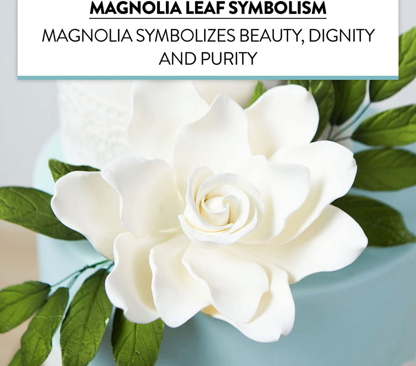 Magnolia Leaf Spray Cake Decoration by Chef Alan Tetreault, Global Sugar Art, 4 Count