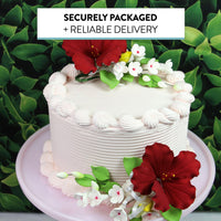 Red Hawaiian Cake Flower Hibiscus Sugar Flower Topper by Global Sugar Art