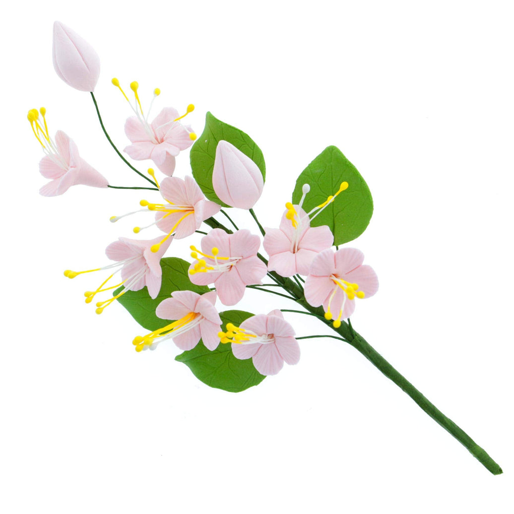 Cherry Blossom Sugar Cake Flower Spray, by Global Sugar Art, Pink, 1 Count