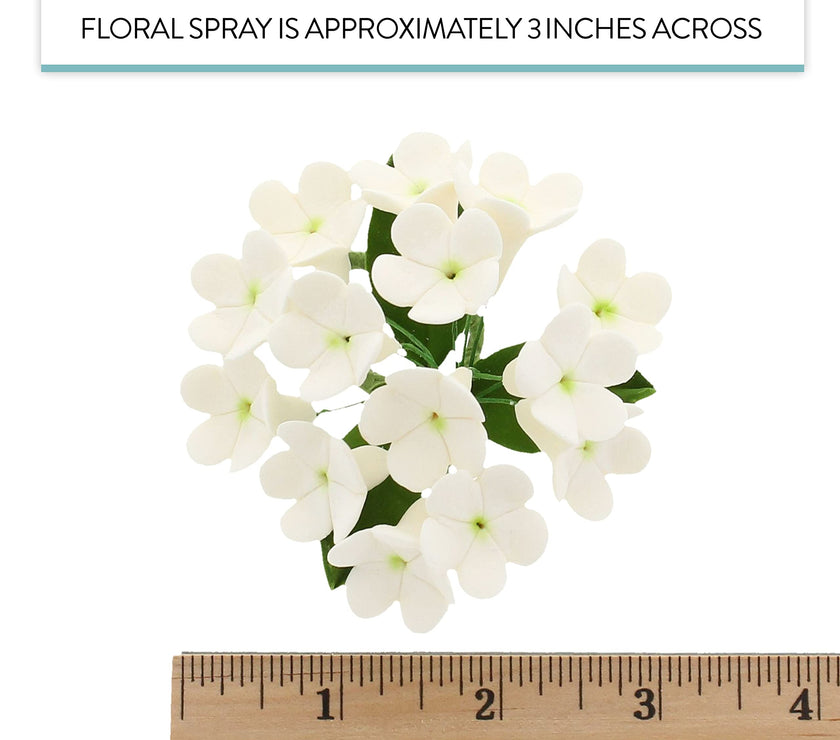 Stephanotis Spray Sugar Cake Flowers, by Global Sugar Art, White