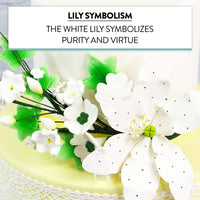 Sugar Lilies, Lily Flower Sprays, Cake Toppers by Global Sugar Art, White Speckled Easter Lily Spray