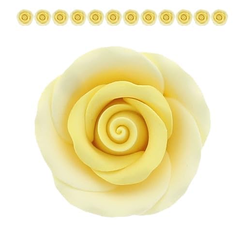 Premium Roses for Decorating Cakes and Cupcakes, by Global Sugar Art, Medium, Lavender Pink Yellow Peach