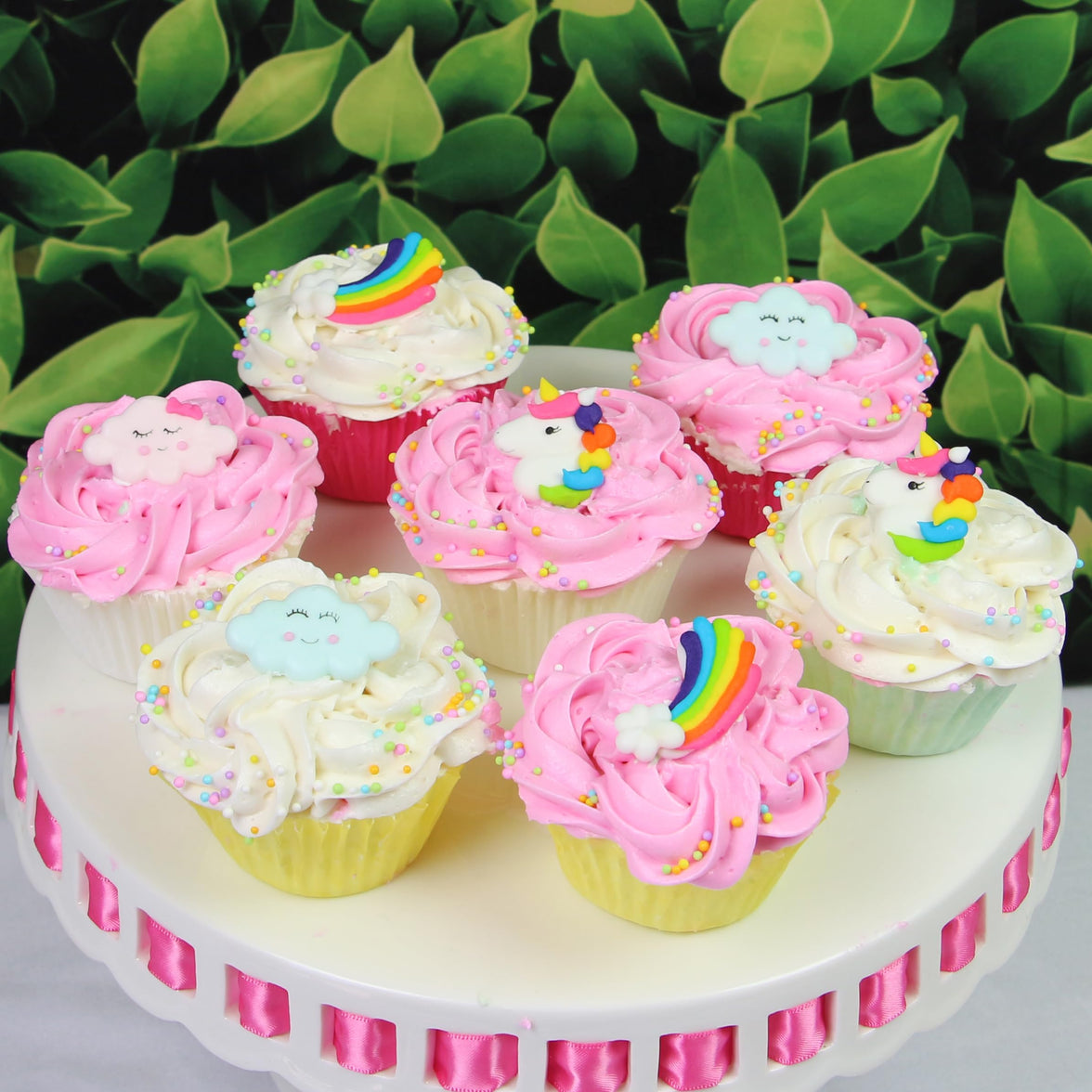 Unicorns, Rainbows & Clouds Edible Kosher Royal Icing Decorations for Cakes, Cupcakes and Cookies, by Global Sugar Art