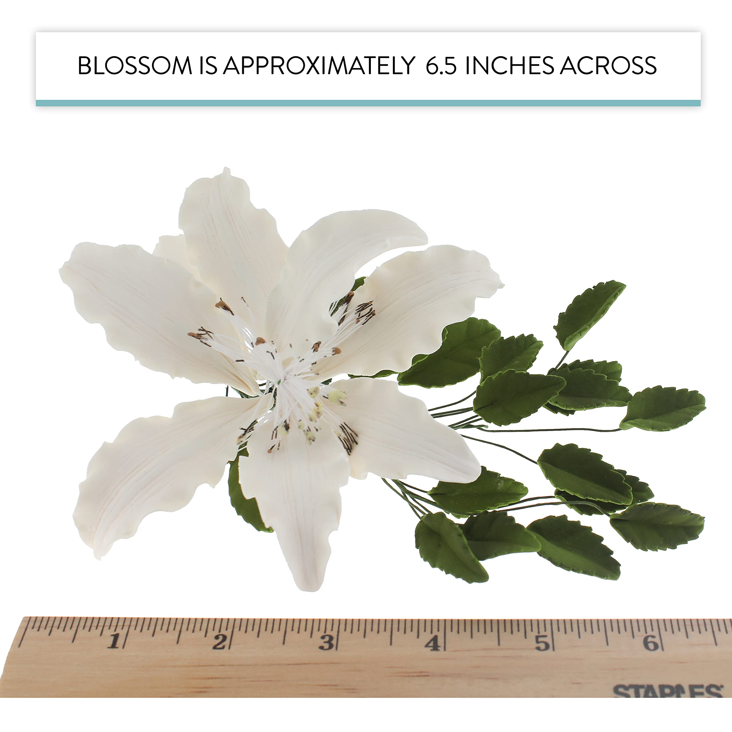 Sugar Lilies, Lily Flower Sprays, Cake Toppers by Global Sugar Art, White Shrine Lily Spray