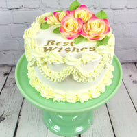 Exquisite Rose & Leaf Kit, Sugar Cake Flowers by Global Sugar Art, Yellow and Pink Roses with Leaves, 15-Piece Set