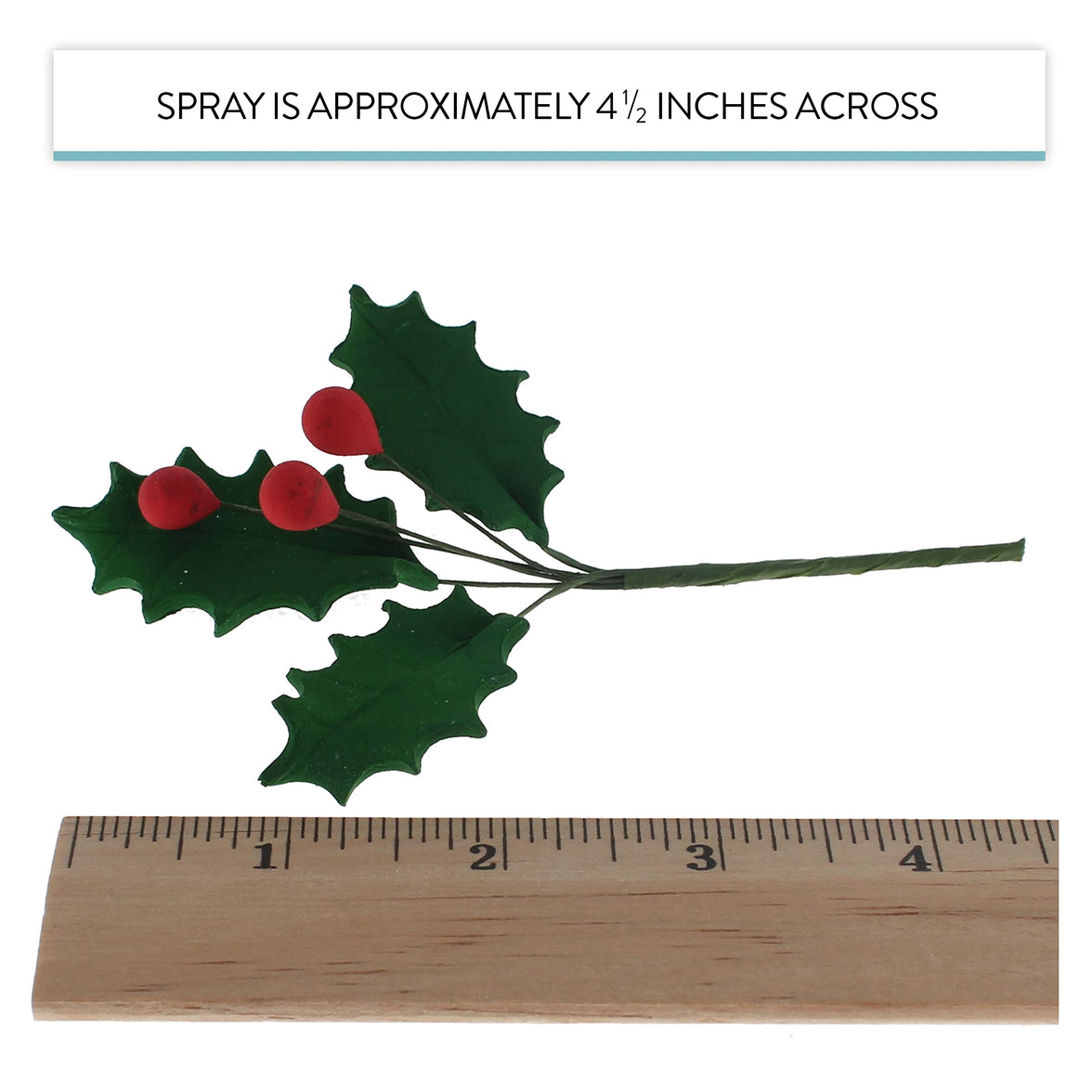 Christmas Holly Leaf Sprays for Cakes and Decorating, by Global Sugar Art