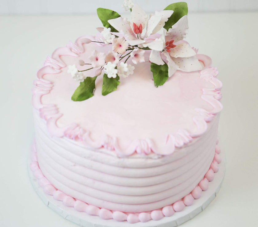 Sugar Lilies, Lily Flower Sprays, Cake Toppers by Global Sugar Art, Pink Double Rubrum Lily Spray