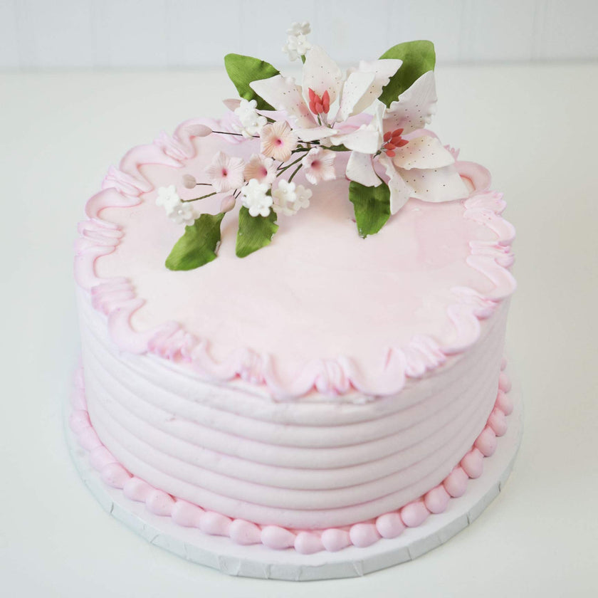 Sugar Lilies, Lily Flower Sprays, Cake Toppers by Global Sugar Art, Pink Double Rubrum Lily Spray