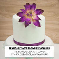 Tranquil Water Flowers, Decorative Sugar Cake Flowers by Global Sugar Art, 3 Count, Purple