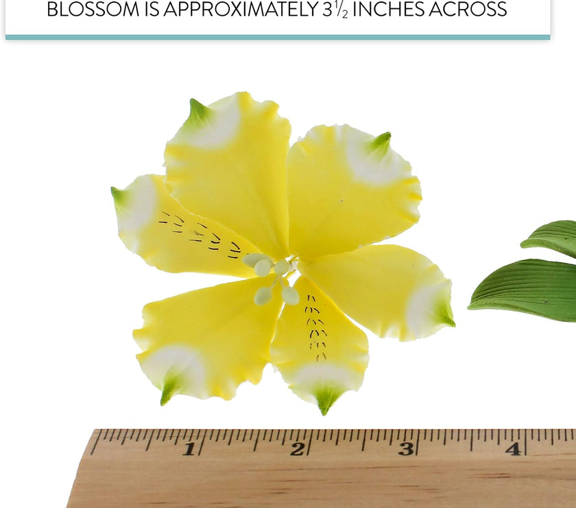 Global Sugar Art Alstroemeria Sugar Cake Flowers, Assorted Colors, 6 Count Set with Leaf Sprays by Chef Alan Tetreault