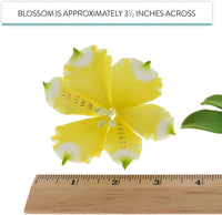 Global Sugar Art Alstroemeria Sugar Cake Flowers, Assorted Colors, 6 Count Set with Leaf Sprays by Chef Alan Tetreault