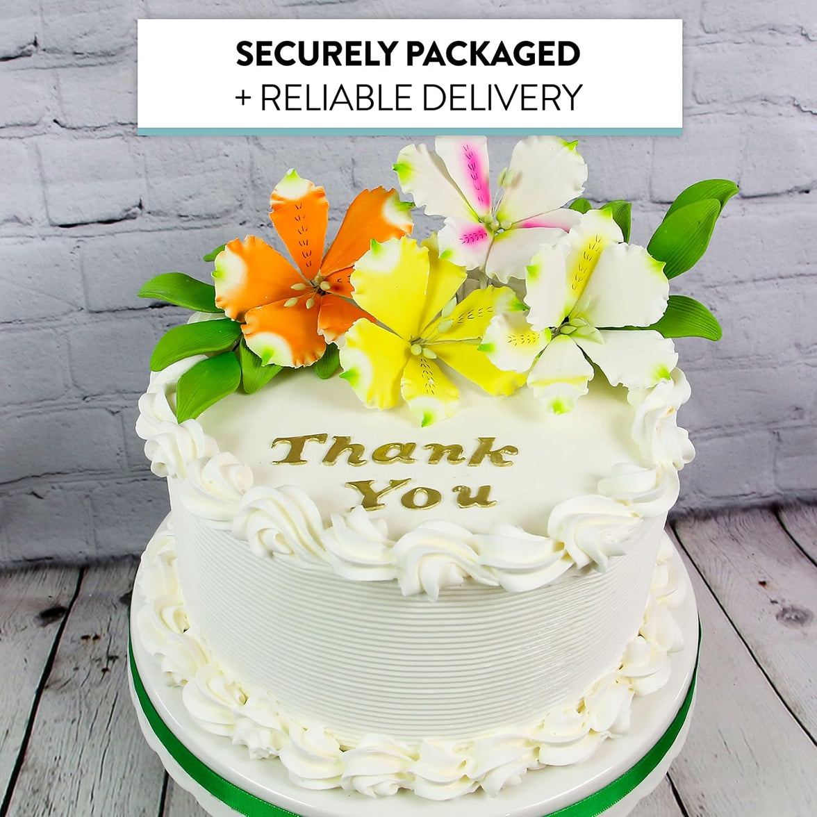 Global Sugar Art Alstroemeria Sugar Cake Flowers, Assorted Colors, 6 Count Set with Leaf Sprays by Chef Alan Tetreault