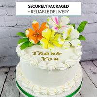 Global Sugar Art Alstroemeria Sugar Cake Flowers, Assorted Colors, 6 Count Set with Leaf Sprays by Chef Alan Tetreault