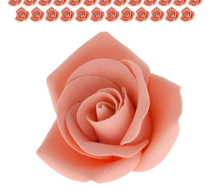 Peace Rose Sugar Flowers for Cake Decorating, by Global Sugar Art, Medium, Apricot