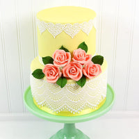 Peace Rose Sugar Flowers for Cake Decorating, by Global Sugar Art, Medium, Apricot