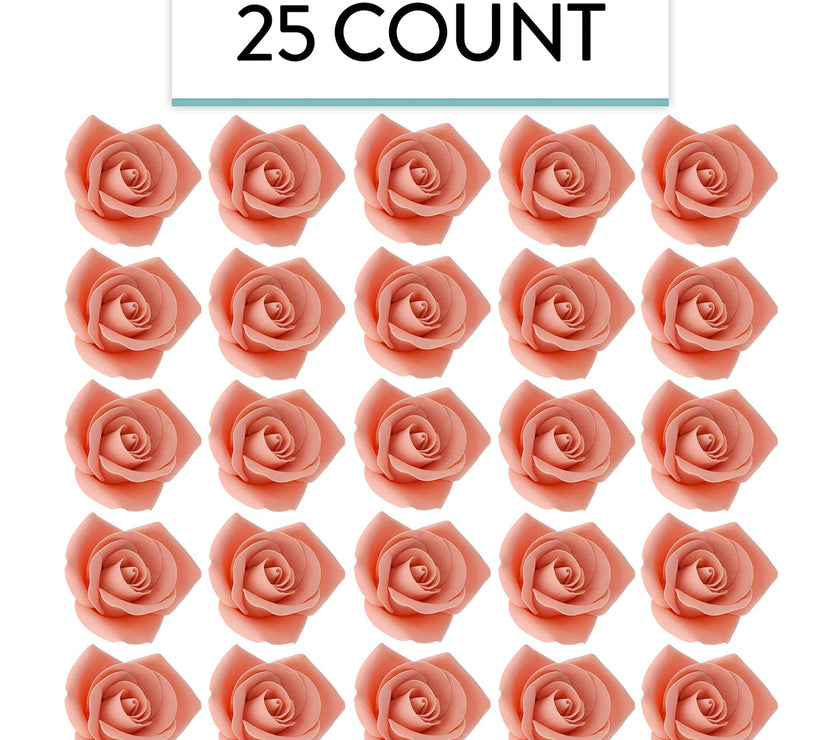 Peace Rose Sugar Flowers for Cake Decorating, by Global Sugar Art, Medium, Apricot