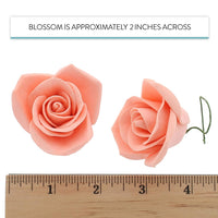 Peace Rose Sugar Flowers for Cake Decorating, by Global Sugar Art, Medium, Apricot