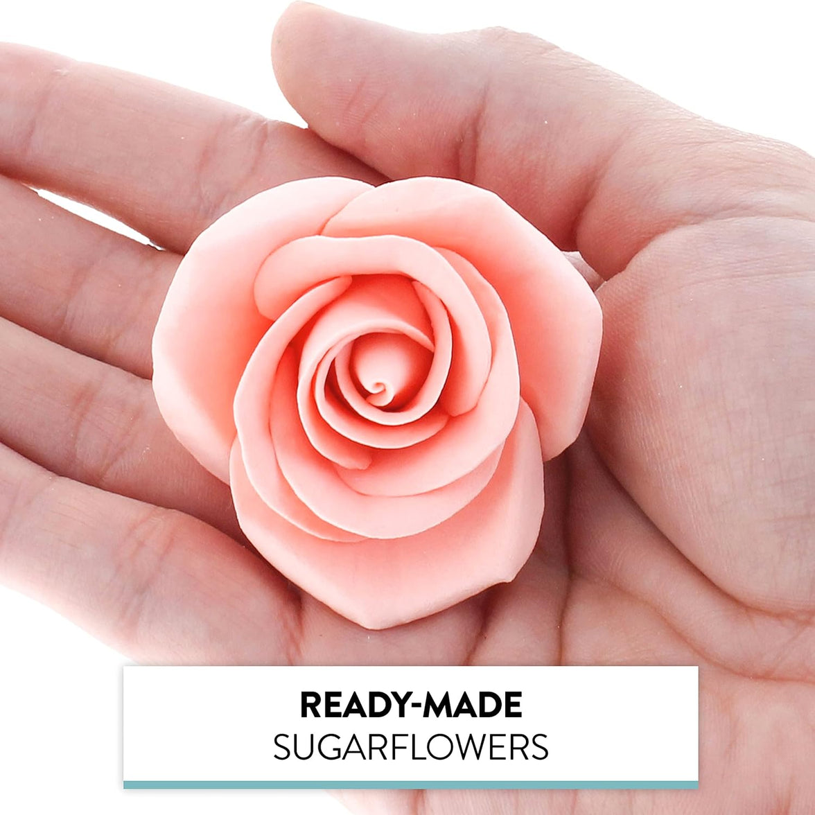 Peace Rose Sugar Flowers for Cake Decorating, by Global Sugar Art, Medium, Apricot