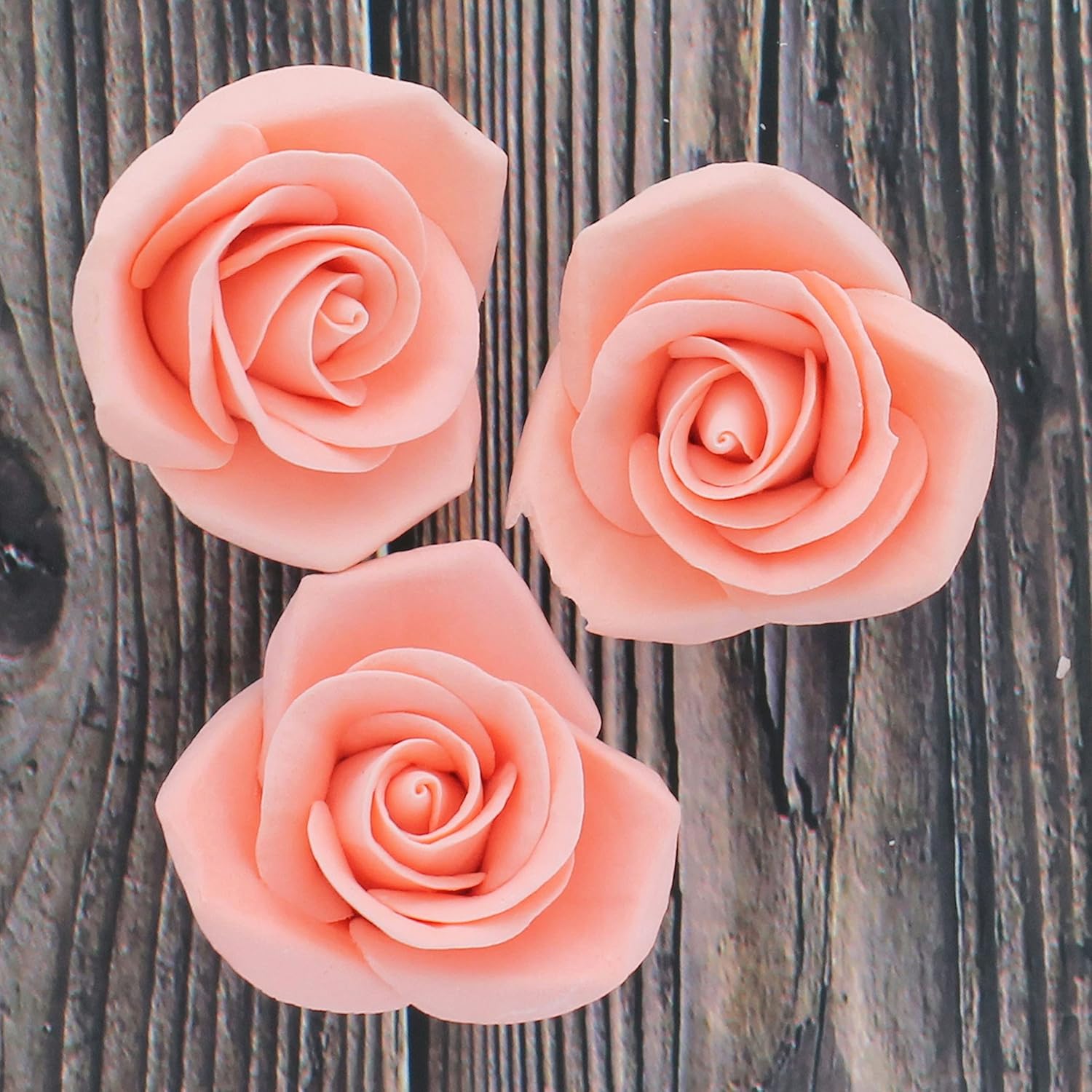 Peace Rose Sugar Flowers for Cake Decorating, by Global Sugar Art, Medium, Apricot