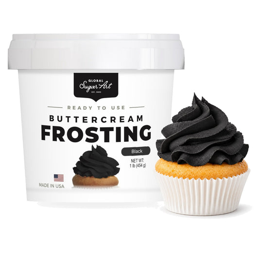 Global Sugar Art Black Buttercream Frosting 16oz - image 1