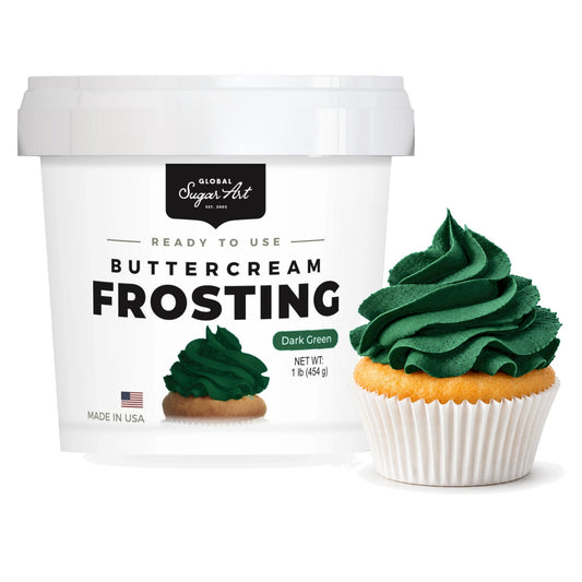 Global Sugar Art Dark Green Buttercream Frosting 16oz - image 1