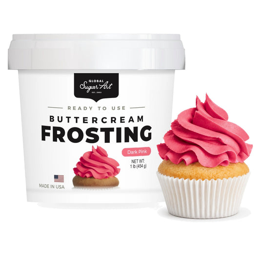 Global Sugar Art Dark Pink Buttercream Frosting 16oz - image 1