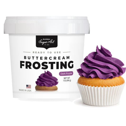Global Sugar Art Dark Purple Buttercream Frosting 16oz - image 1