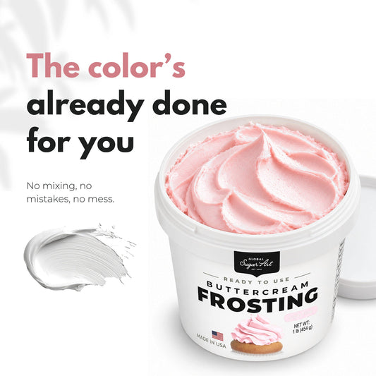 Global Sugar Art Light Pink Buttercream Frosting 16oz - image 2