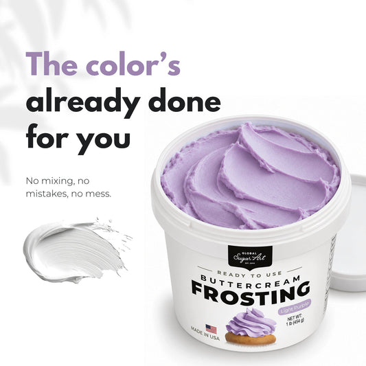 Global Sugar Art Light Purple Buttercream Frosting 16oz - image 2