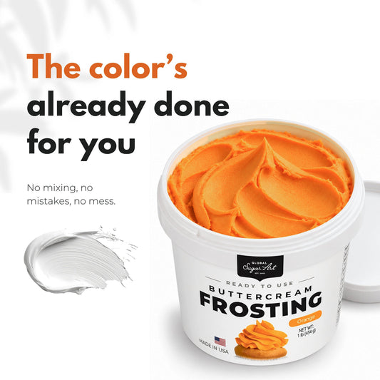 Global Sugar Art Orange Buttercream Frosting 16oz - image 2