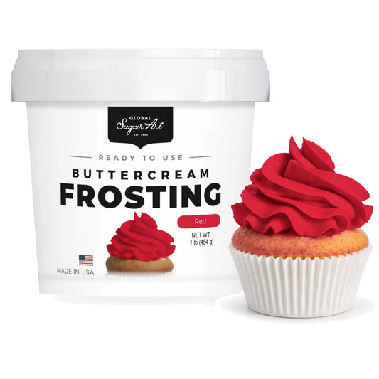 Global Sugar Art Red Buttercream Frosting 16oz - image 1