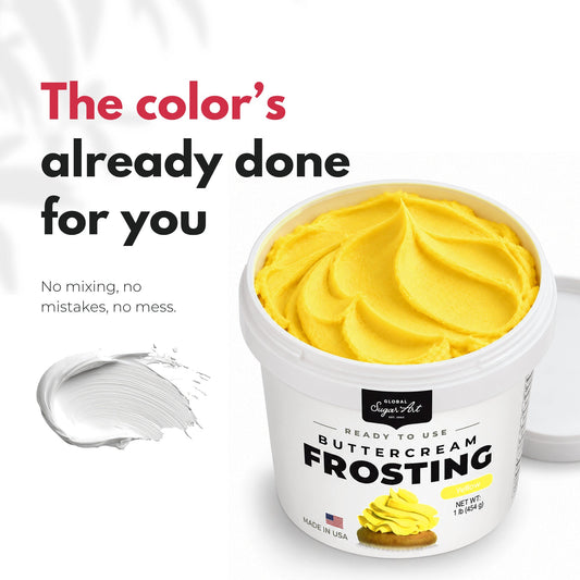 Global Sugar Art Yellow Buttercream Frosting 16oz - image 2