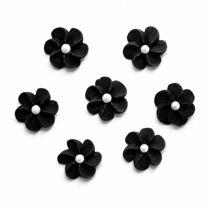 Mini Black Edible Flowers with Pearls