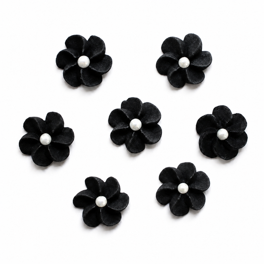 Mini Black Edible Flowers with Pearls