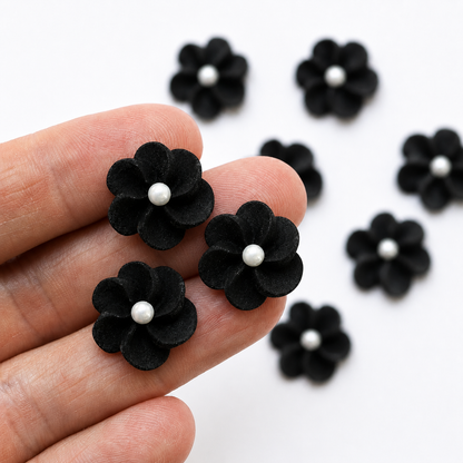 Mini Black Edible Flowers with Pearls