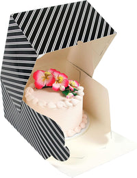 Global Sugar Art Auto-Popup Extra Deep Square Cake Box with Window, 10 x 10 x 6 Inches