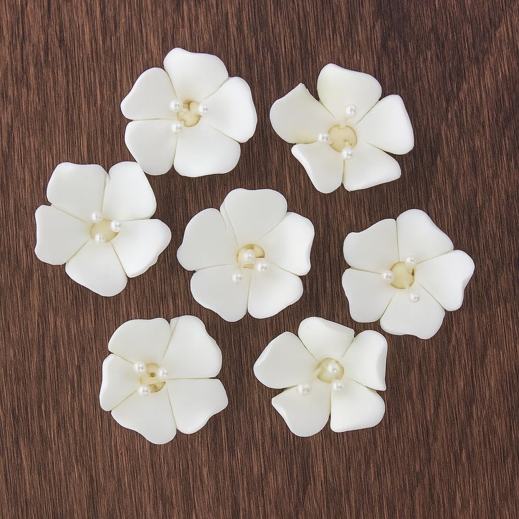 Global Sugar Art Blossom Sugar Wedding Cake Flowers with Pearl Stamens, White, by Chef Alan Tetreault