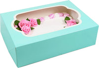 Extra Deep Quarter Sheet Cake Box with Window, Auto-Popup, 14 x 10 x 5 Inches