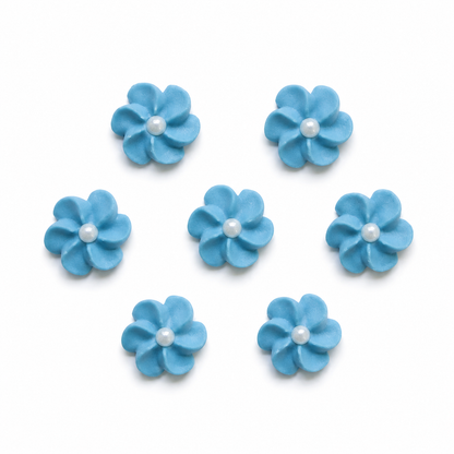 Mini Baby Blue Edible Flowers with Pearls